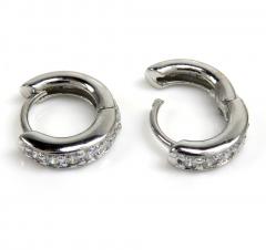 14k white gold small diamond huggie hoops 0.40ct