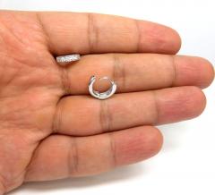 14k white gold small diamond huggie hoops 0.40ct