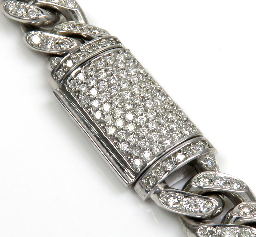 8mm 14k white yellow or rose gold vs diamond miami bracelet 8.50