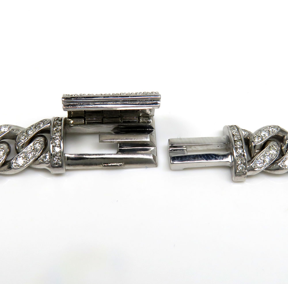 14k white yellow or rose  gold vs diamond miami bracelet 8.50