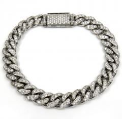 14k white yellow or rose  gold vs diamond miami bracelet 8.50