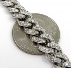 14k white yellow or rose  gold vs diamond miami bracelet 8.50