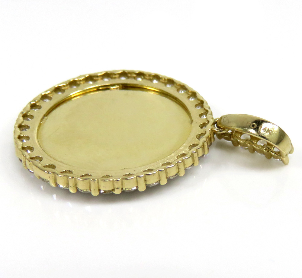 14k yellow gold small cz picture pendant 1.00ct
