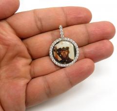 14k yellow gold small cz picture pendant 1.00ct
