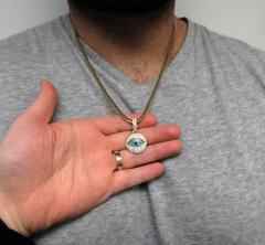 14k white yellow or rose gold vs diamond evil eye pendant 2.50ct