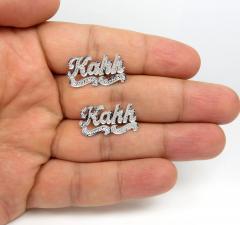 14k white yellow or rose gold name plate earrings 