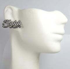 14k white yellow or rose gold name plate earrings