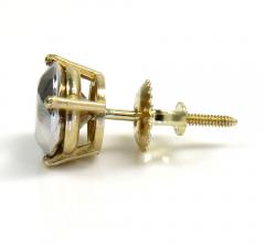 14k yellow & white gold  diamond shape stud earring 