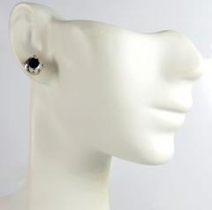 14k yellow & white gold  diamond shape stud earring 