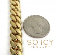 14k yellow gold solid thick miami bracelet 8.25 inches 10.50mm