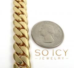 14k yellow gold solid thick miami bracelet 8.25