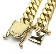 14k yellow gold solid thick miami bracelet 8.25