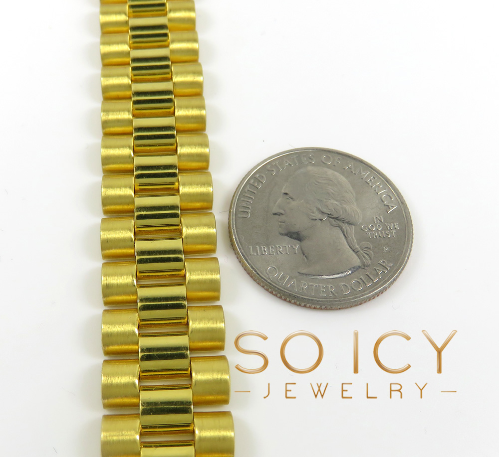 10k yellow gold presidential style bracelet 8.50