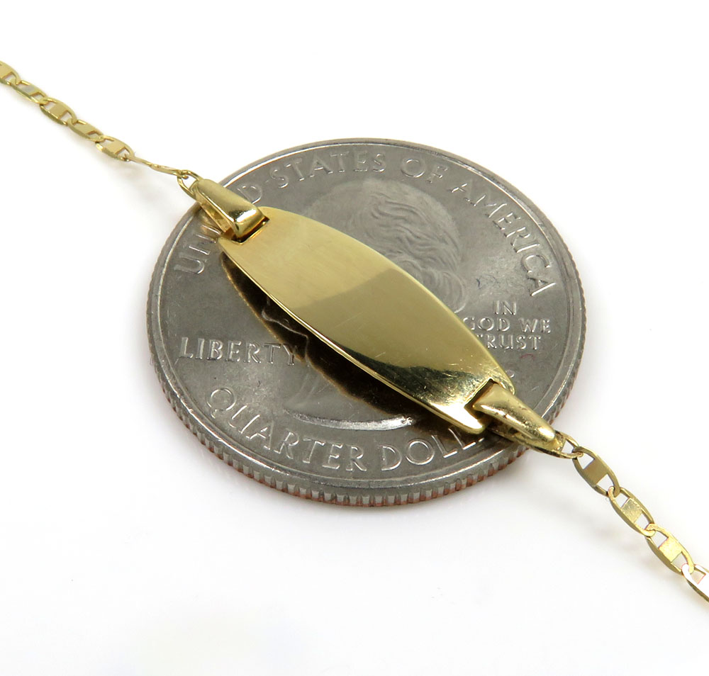 14k yellow gold kids i.d. bracelet 5-5.50