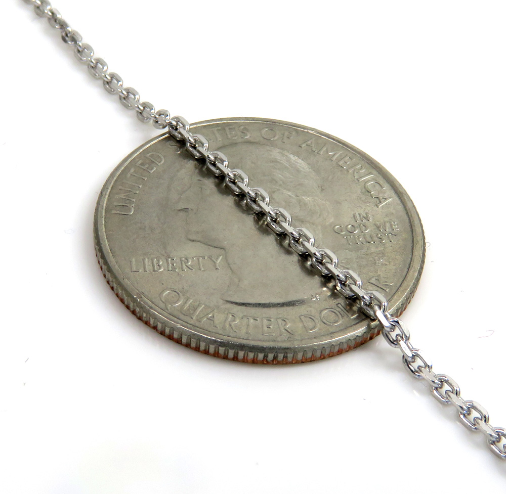 .925 sterling silver octagon cut blue sapphire cable link necklace 16-22