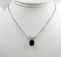 .925 sterling silver octagon cut blue sapphire cable link necklace 16-22