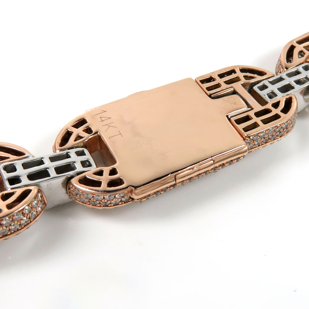 14k two tone gold baguette diamond gucci link chain 20-24