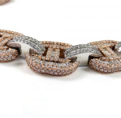 14k two tone gold baguette diamond gucci link chain 20-24