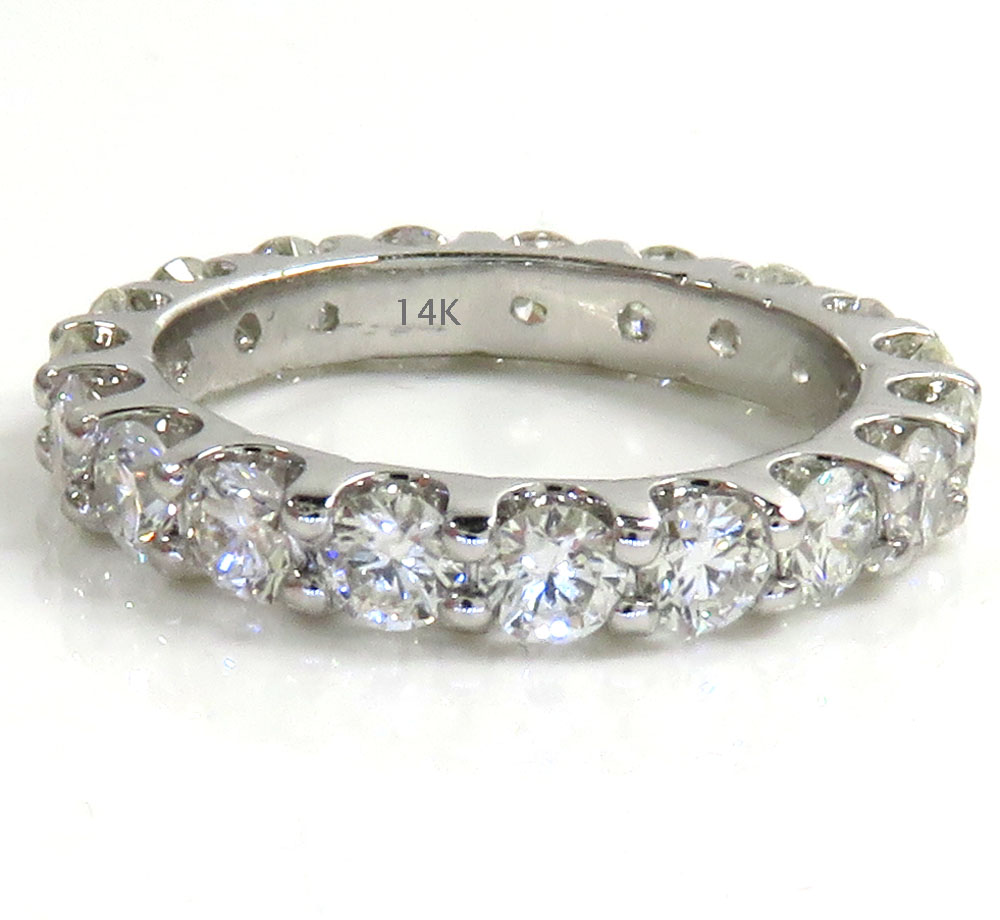 14k white gold 10 pointer eternity diamond wedding band 2.00ct - Image 2