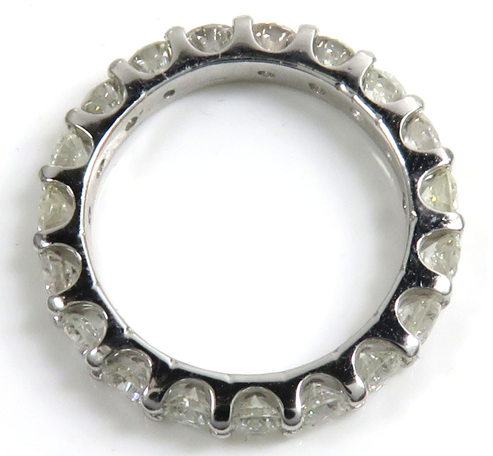 14k white gold 10 pointer eternity diamond wedding band 2.00ct