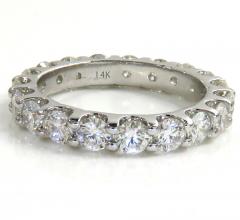 14k white gold 10 pointer eternity diamond wedding band 2.00ct