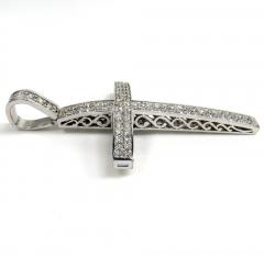 14k white yellow or rose gold 2x2 solid diamond cross 3.00ct