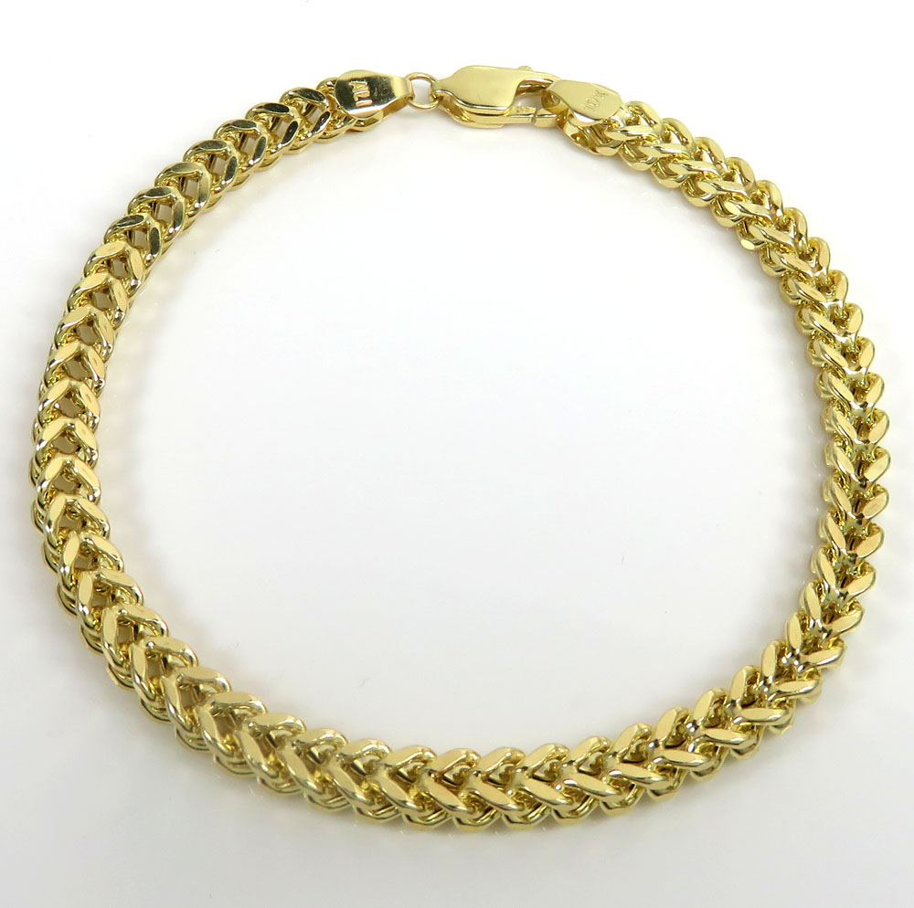 10k yellow gold franco bracelet 8.50 inch 4.80mm - Image 2