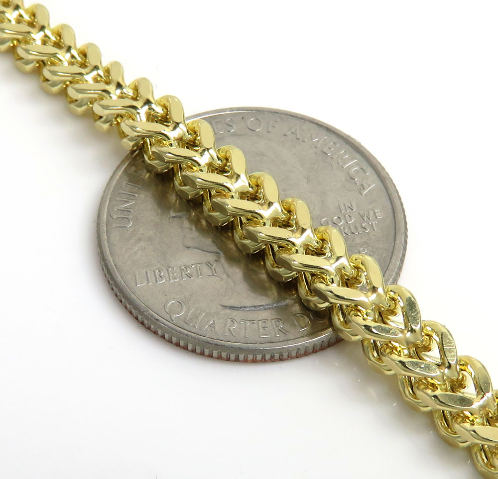 10k yellow gold franco bracelet 8.50 inch 4.80mm - Image 3