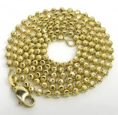 14k yellow gold moon cut bead chain 18-24