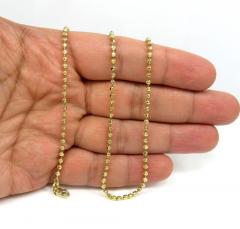 14k yellow gold moon cut bead chain 18-24