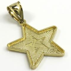 14k yellow gold diamond cut star pendant 