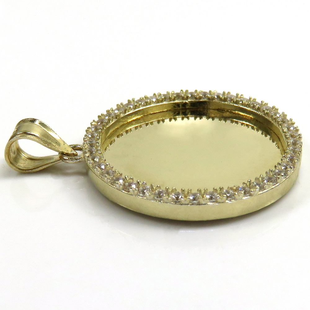 10k yellow gold small cz picture pendant 0.50ct