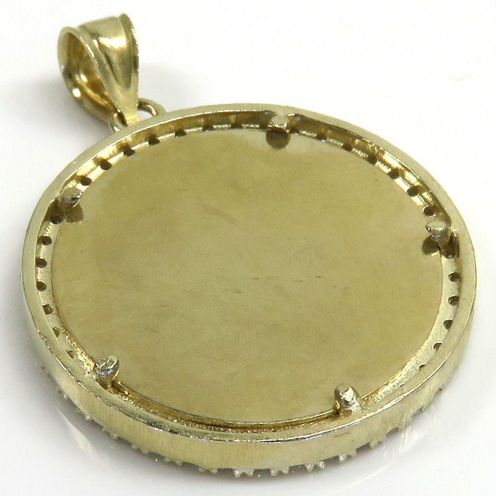 10k yellow gold small cz picture pendant 0.50ct