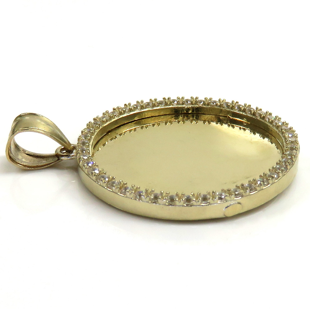 10k yellow gold medium cz picture pendant 0.75ct