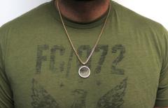 10k yellow gold medium cz picture pendant 0.75ct