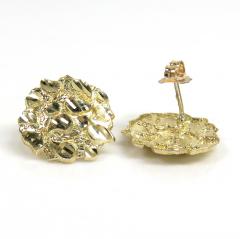 10k yellow gold large round nugget earrings 