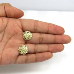 10k yellow gold large round nugget earrings 