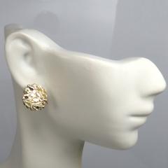 10k yellow gold large round nugget earrings