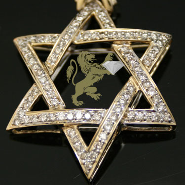 1.00ct 14k yellow gold diamond star of david pendant - Image 2