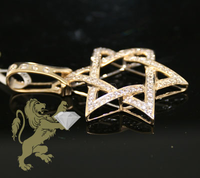 1.00ct 14k yellow gold diamond star of david pendant