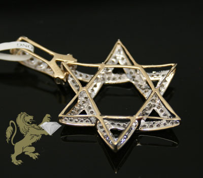 1.00ct 14k yellow gold diamond star of david pendant - Image 4