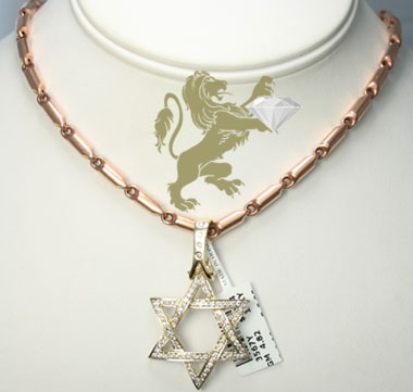 1.00ct 14k yellow gold diamond star of david pendant