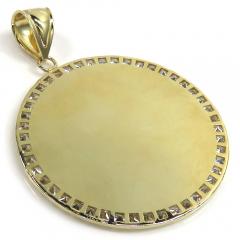 10k yellow gold large cz picture pendant 1.75ct