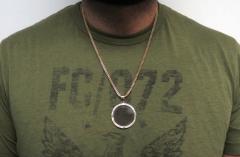 10k yellow gold large cz picture pendant 1.75ct