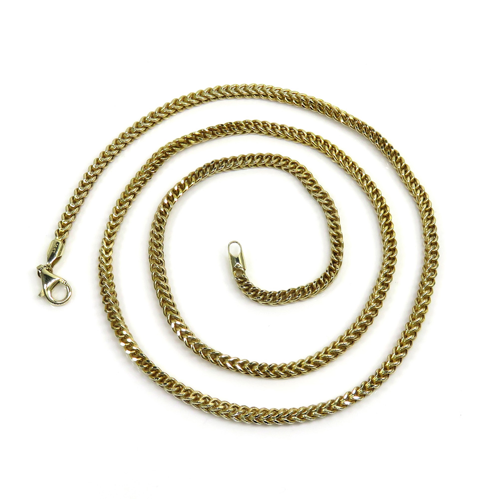 14k yellow gold hollow box franco chain 18-24