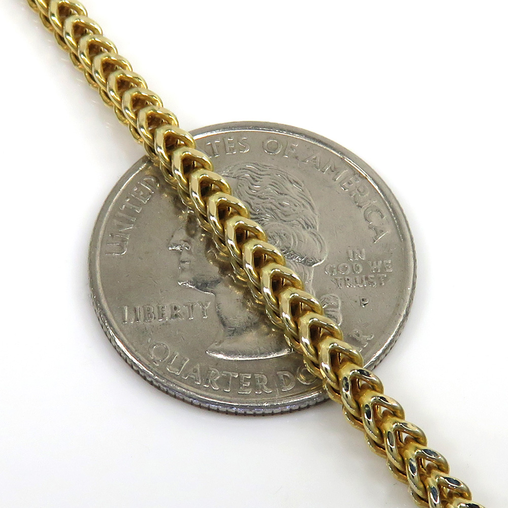 14k yellow gold hollow box franco chain 18-24