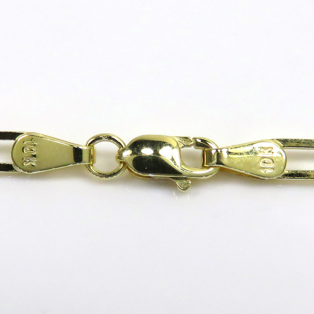 10k yellow gold solid paper clip chain 16-22 inch 3mm