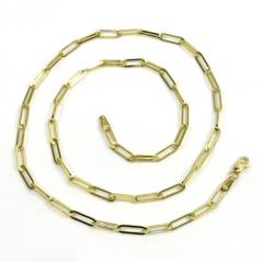 10k yellow gold solid paper clip chain 16-22 inch 3mm