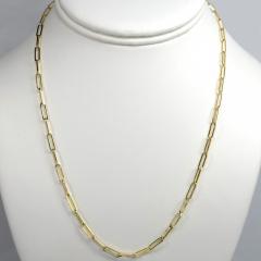 10k yellow gold solid paper clip chain 16-22 inch 3mm