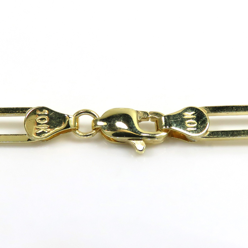 10k yellow gold solid paper clip chain 16-22 inch 4.20mm